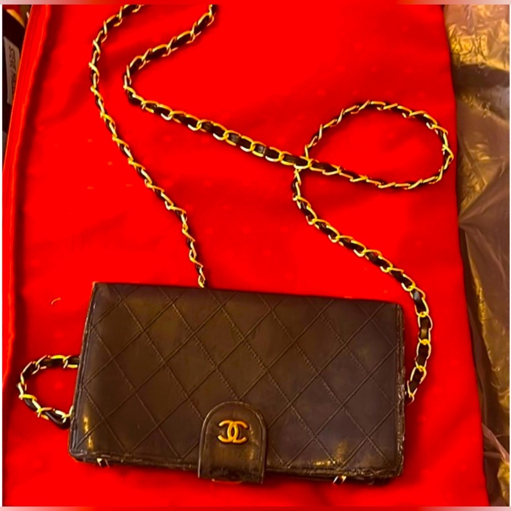 SOLD Authentic WOC Large Timeless Wild Stitch Chanel Leather Wallet Snap Closure - Picture 1 of 15